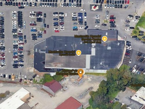 Charging station not mapped well with EV charging app.